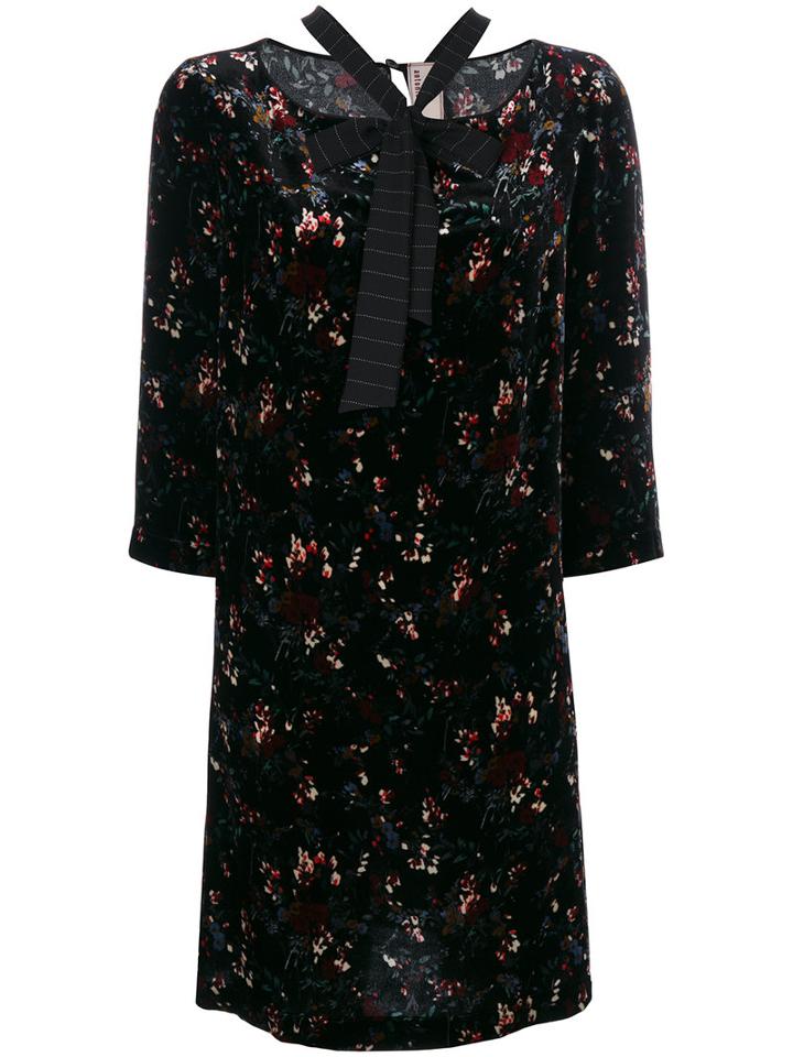 Antonio Marras - Floral Flared Dress - Women - Silk/polyester/viscose - 46, Black, Silk/polyester/viscose