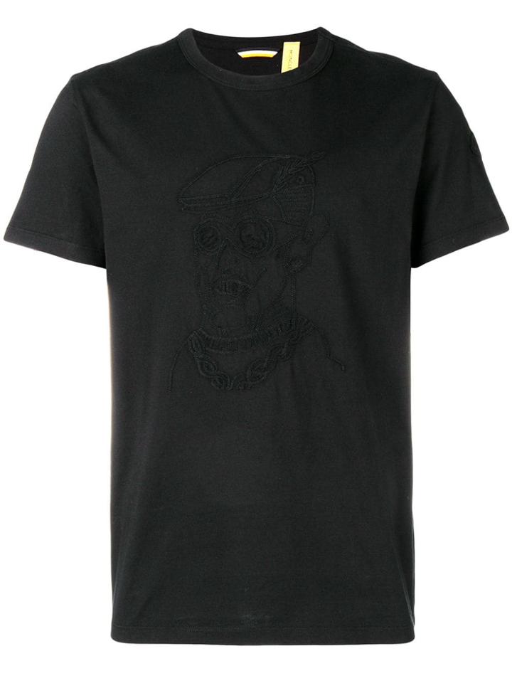 Moncler Embroidered Short-sleeve Top - Black