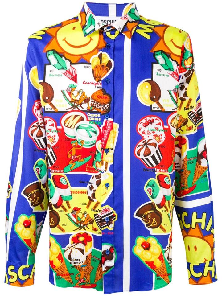 Moschino Ice Cream Print Shirt - Blue