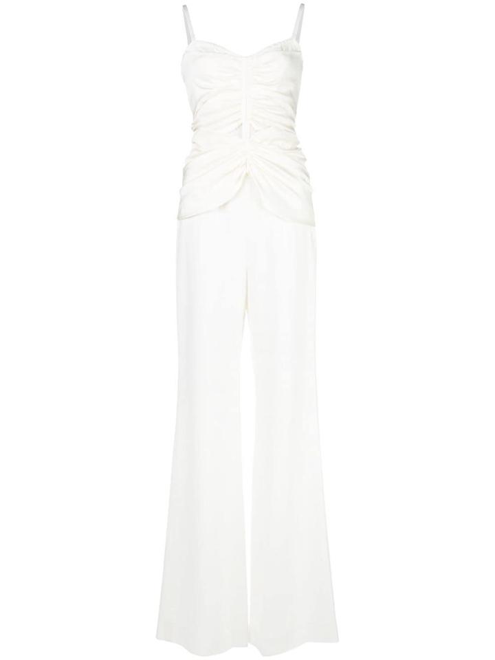 Jonathan Simkhai Gathered Silk Jumpsuit - White