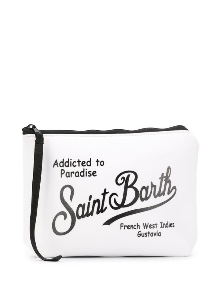 Mc2 Saint Barth Printed Logo Wash Bag - White