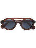 Moncler Eyewear Round Frame Sunglasses - Brown