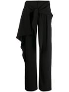 Chloé Tie Front Wide Leg Trousers - Black