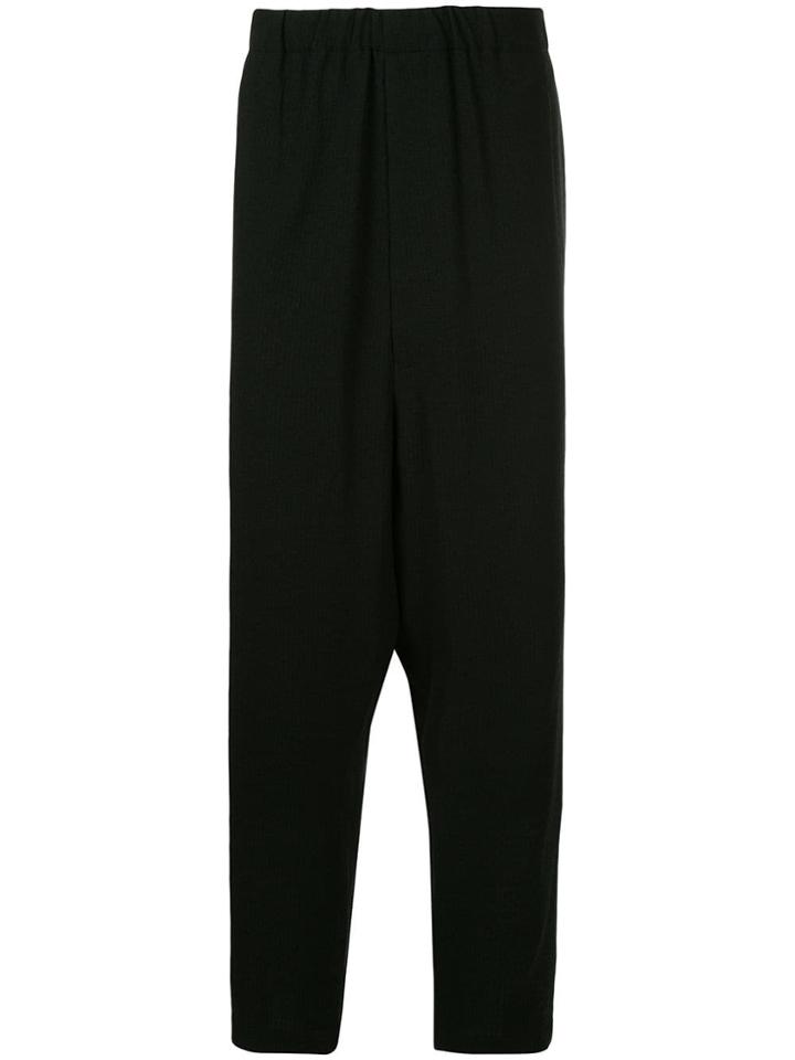 Issey Miyake Men Dropped Crotch Trousers - Black