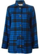 Yves Saint Laurent Vintage Checked Jacket, Women's, Size: 38, Blue