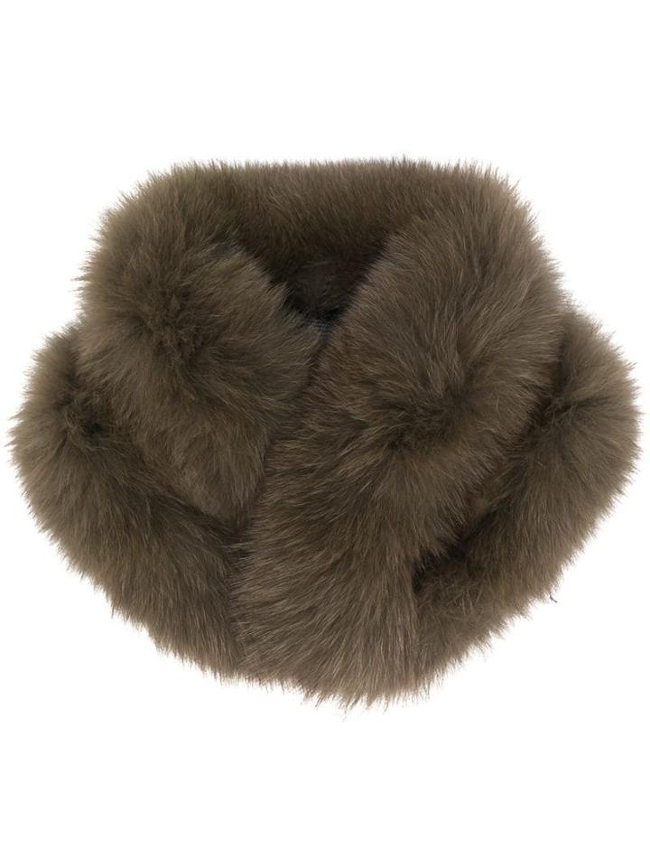 Yves Salomon Fox Fur Collar - Brown