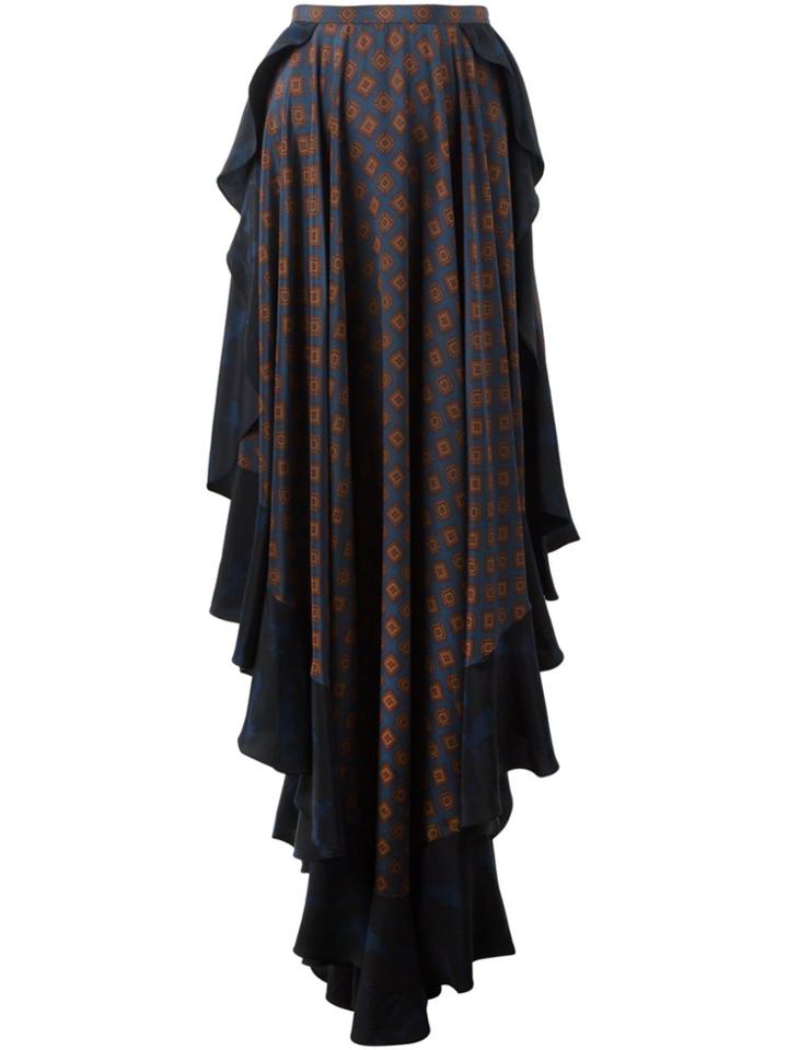 Lanvin Ruffled Pattern Skirt - Blue