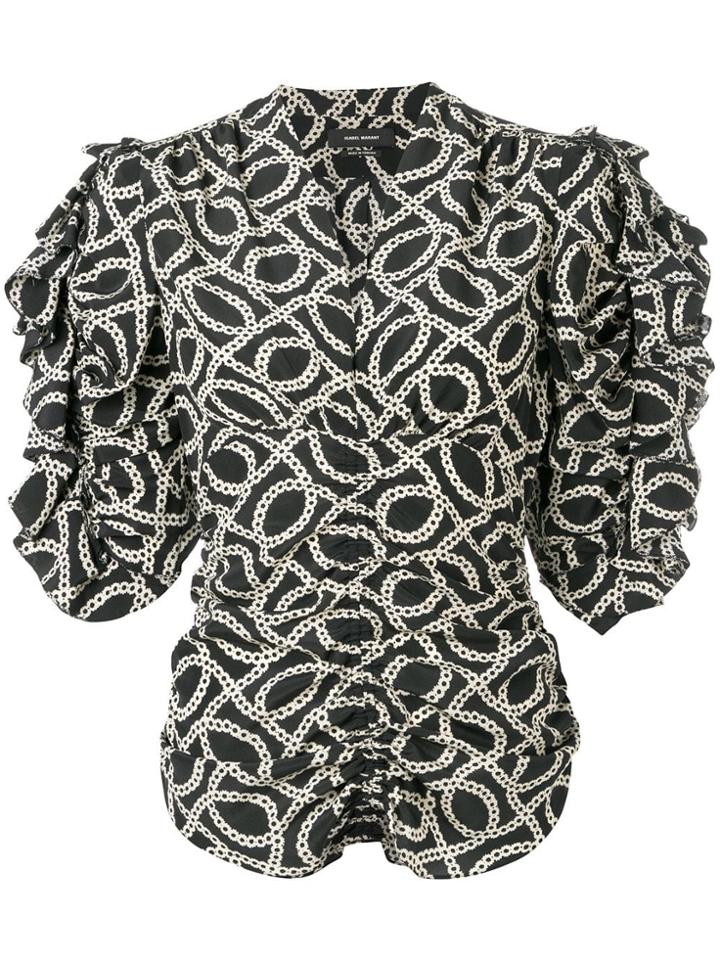 Isabel Marant Andora Printed Top - Black