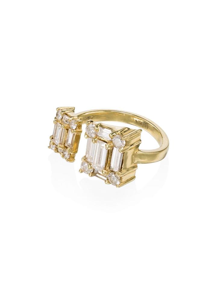 Mindi Mond 18kt Yellow Gold Clarity Open Dual Cube Ring - Metallic