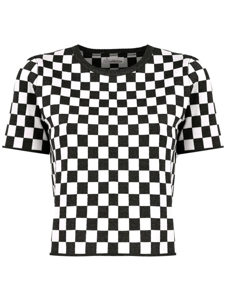 Nk Collection Knitted Printed Top - Black