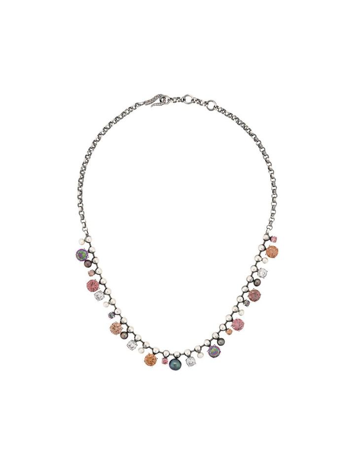 Bottega Veneta Embellished Necklace - Silver