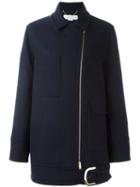 Stella Mccartney 'caban' Melton Blend Coat, Women's, Size: 40, Blue, Cotton/polyamide/viscose/wool