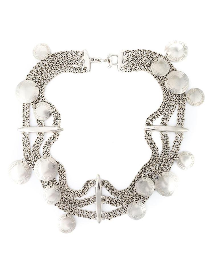 Claude Montana Vintage Chain Belt, Women's, Grey