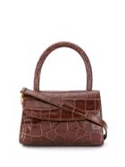 By Far Textured Leather Tote - Brown