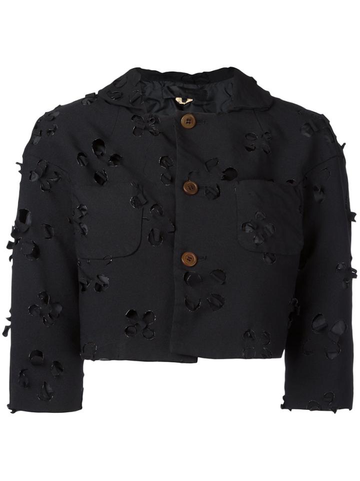 Comme Des Garçons Comme Des Garçons Cut-out Detail Cropped Jacket -