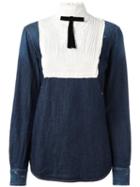 Dsquared2 'victorian' Shirt, Women's, Size: 42, Blue, Silk/cotton/spandex/elastane
