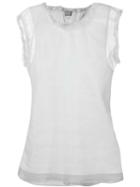 Jupe By Jackie Frayed Trim Sheer Tank Top