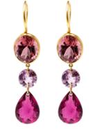 Marie Helene De Taillac 22kt Yellow Gold Drop Tourmaline Earrings