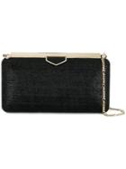 Jimmy Choo Ellipse Glitter Fabric Clutch Bag - Black