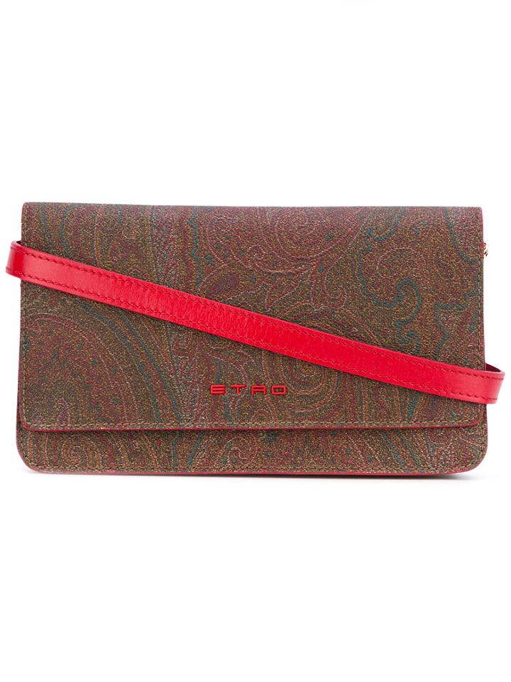 Etro - Paisley Print Shoulder Bag - Women - Cotton/calf Leather/polyester/pvc - One Size, Women's, Red, Cotton/calf Leather/polyester/pvc