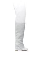 Mm6 Maison Margiela Over The Knee Covered Boots - White