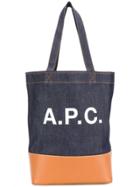A.p.c. Printed Denim Tote - Blue
