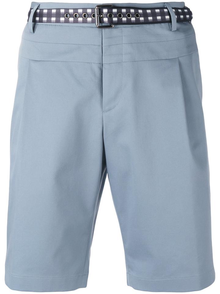 Wooyoungmi - Belted Shorts - Men - Cotton/polyester/spandex/elastane - 50, Grey, Cotton/polyester/spandex/elastane