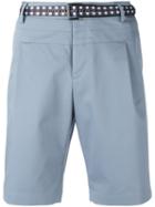 Wooyoungmi - Belted Shorts - Men - Cotton/polyester/spandex/elastane - 50, Grey, Cotton/polyester/spandex/elastane