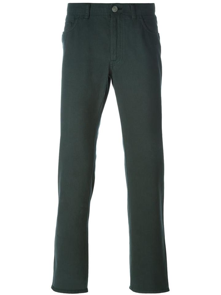Brioni Regular Trousers, Men's, Size: 33, Green, Cotton/cashmere