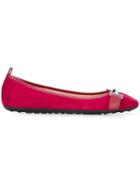 Tod's Logo Plaque Ballerinas - Pink & Purple