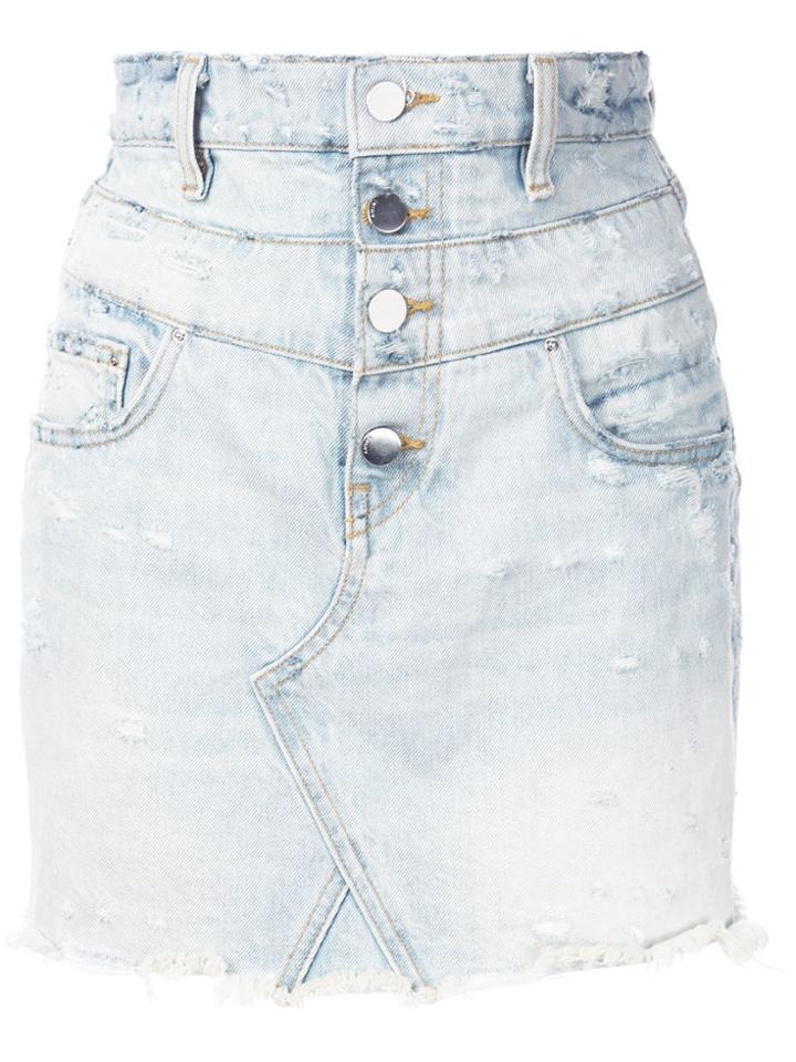 Amiri Distressed Mini Skirt - Blue