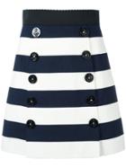 Dolce & Gabbana Striped A-line Skirt - Blue