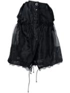 Sacai Lace Insert Ruched Skirt, Women's, Size: 4, Black, Cotton/nylon/cupro/polyester