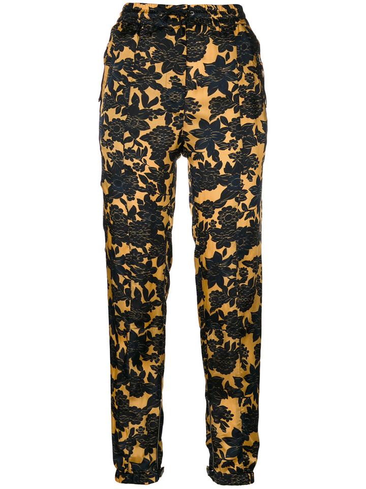 Christian Wijnants - Floral Print Trousers - Women - Cupro/viscose - 38, Yellow/orange, Cupro/viscose