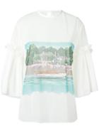 Marco De Vincenzo - Beach Print Sheer Blouse - Women - Polyester - 44, Women's, White, Polyester