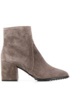 Tod's Block Heel Ankle Boots - Grey