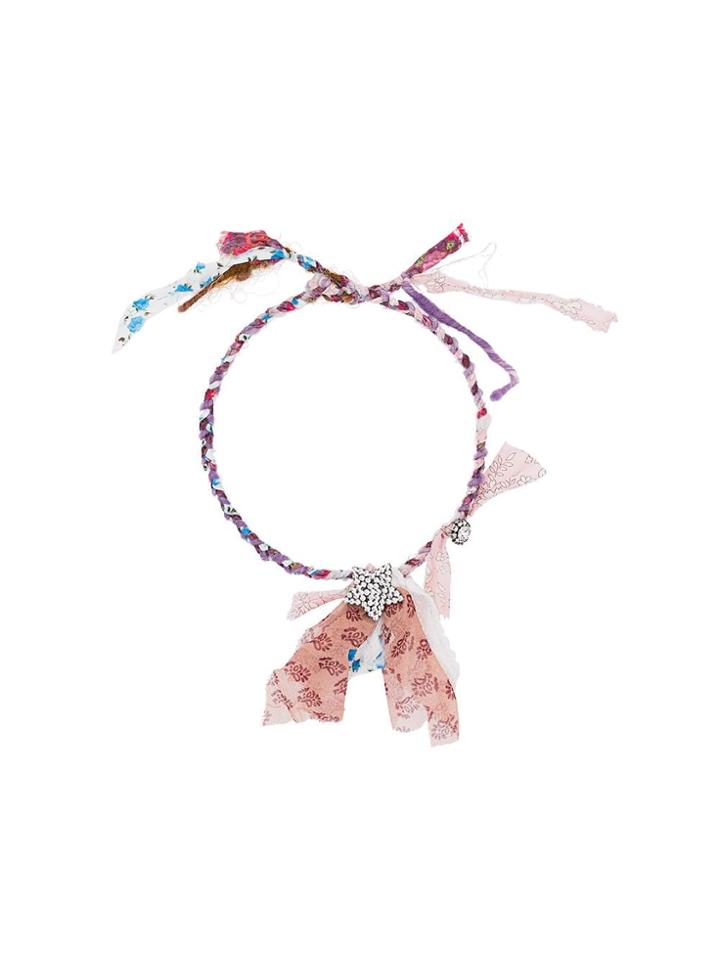 Dannijo Daphne Plaited Necklace - Pink & Purple