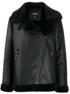 Dkny Trimmed Oversized Jacket - Black