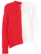 Mm6 Maison Margiela Bi-colour Asymmetric Jumper - Red