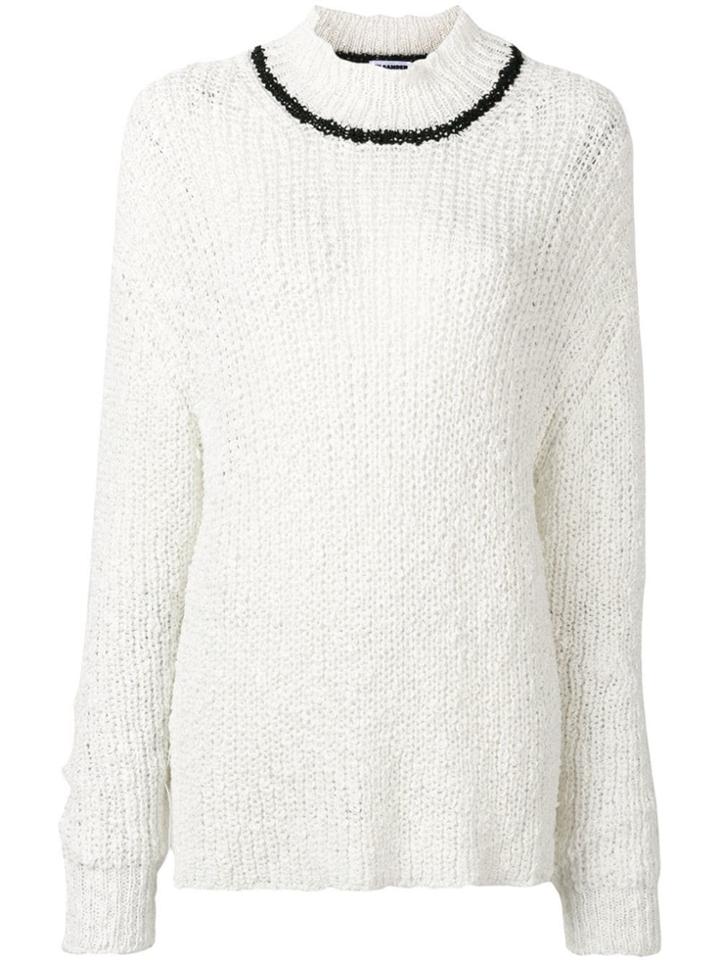 Jil Sander Contrast Stripe Jumper - White