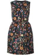 Red Valentino Floral Print Dress, Women's, Size: 38, Black, Polyester/acetate