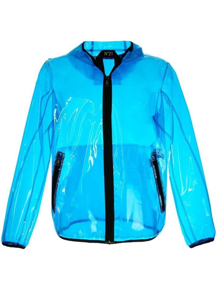 Nº21 Transparent Hooded Jacket - Blue