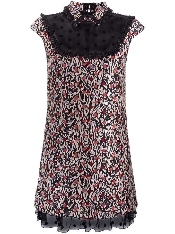 Giamba Short Printed Dress, Women's, Size: 42, Polyester/metallic Fibre