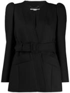 Stella Mccartney Puffed-shoulder Belted Jacket - Black