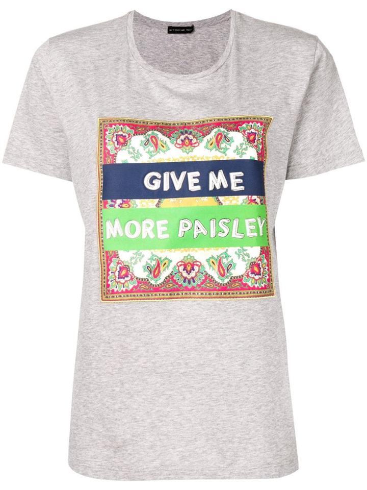 Etro Paisley Patch T-shirt - Grey