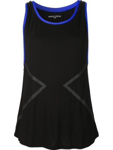 Prabal Gurung Sport 'side Mesh Panel Muscle' T-shirt, Women's, Size: Xs, Black, Spandex/elastane/rayon/modal
