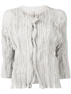 Issey Miyake Men Plisse Cardigan Jacket - Grey