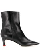 Aeyde Low Heel Pointed Ankle Boots - Black