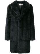 Saint Laurent Oversized Faux Fur Coat - Black
