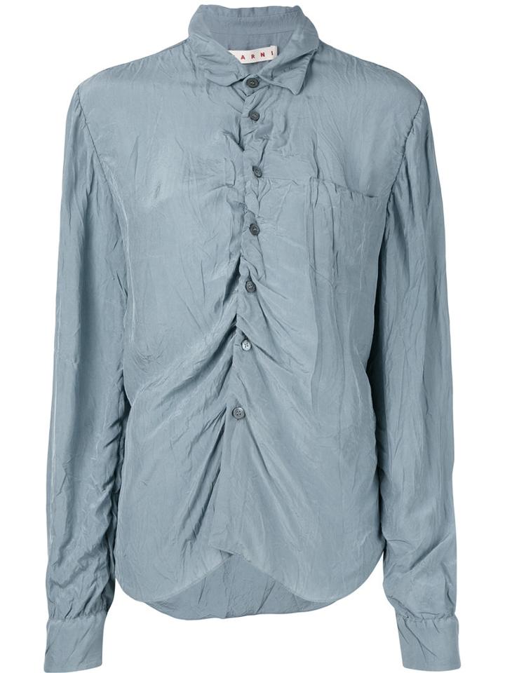 Marni - Long Sleeve Draped Shirt - Women - Viscose - 42, Grey, Viscose
